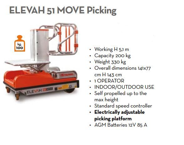 FARAONE ELEVAH 51 MOVE PICKING lagana radna platforma 5.1 mt radne visina slika