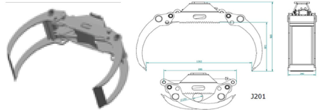Hvatač trupaca- J201 (podiznost 1 tona) slika