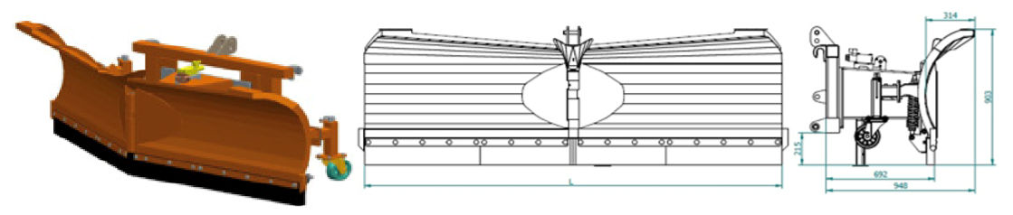 Varijabilni snježni plug G302 (Nosač 380) slika