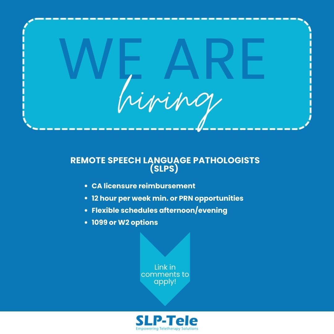SLP-Tele hiring Remote - Speech Language Pathologist - SLP in Riverside, California, United States | LinkedIn