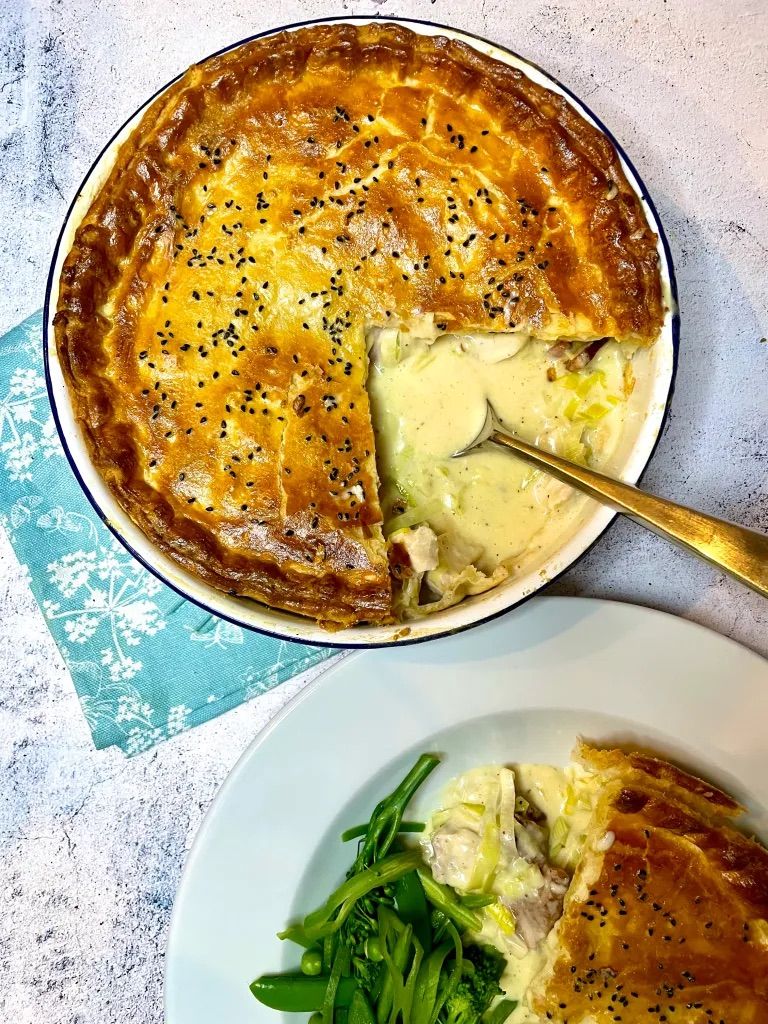 Chicken Ham and Leek Pie