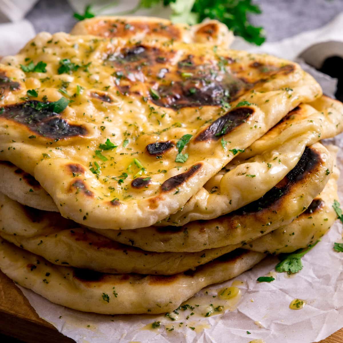 Green Onion Garlic Naan Bread