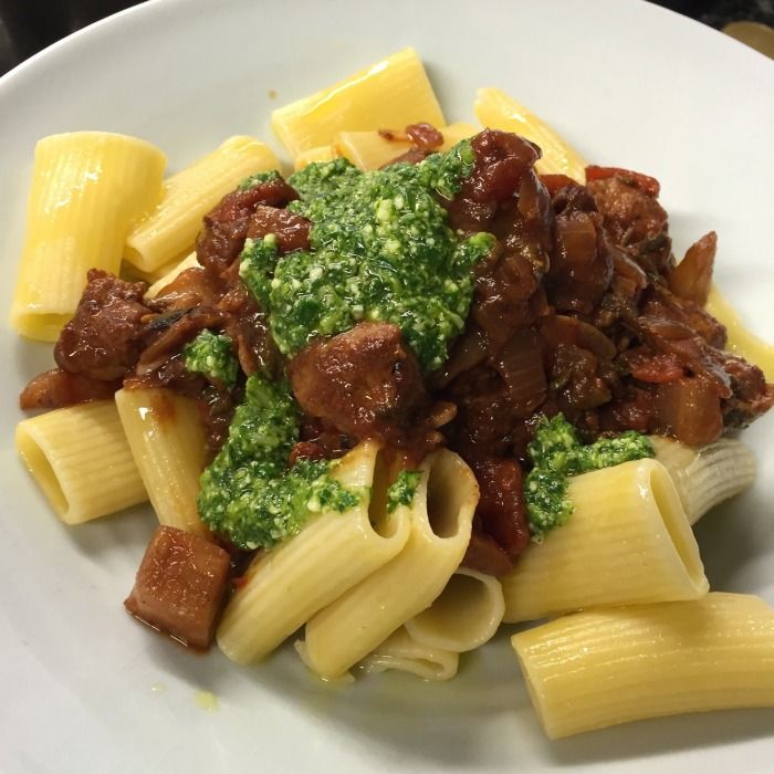 Rigatoni with fennel sausage sauce