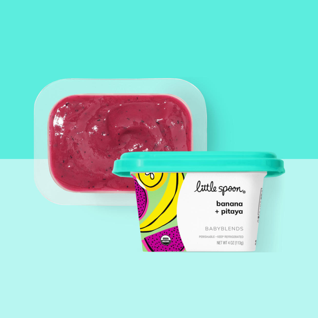 A banana and pitaya Babyblend.