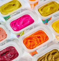 A colorful assortment of Little Spoon's baby purees.