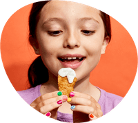 photo of girl eating Little Spoon products