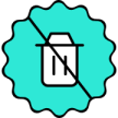 struck-out trash bin icon