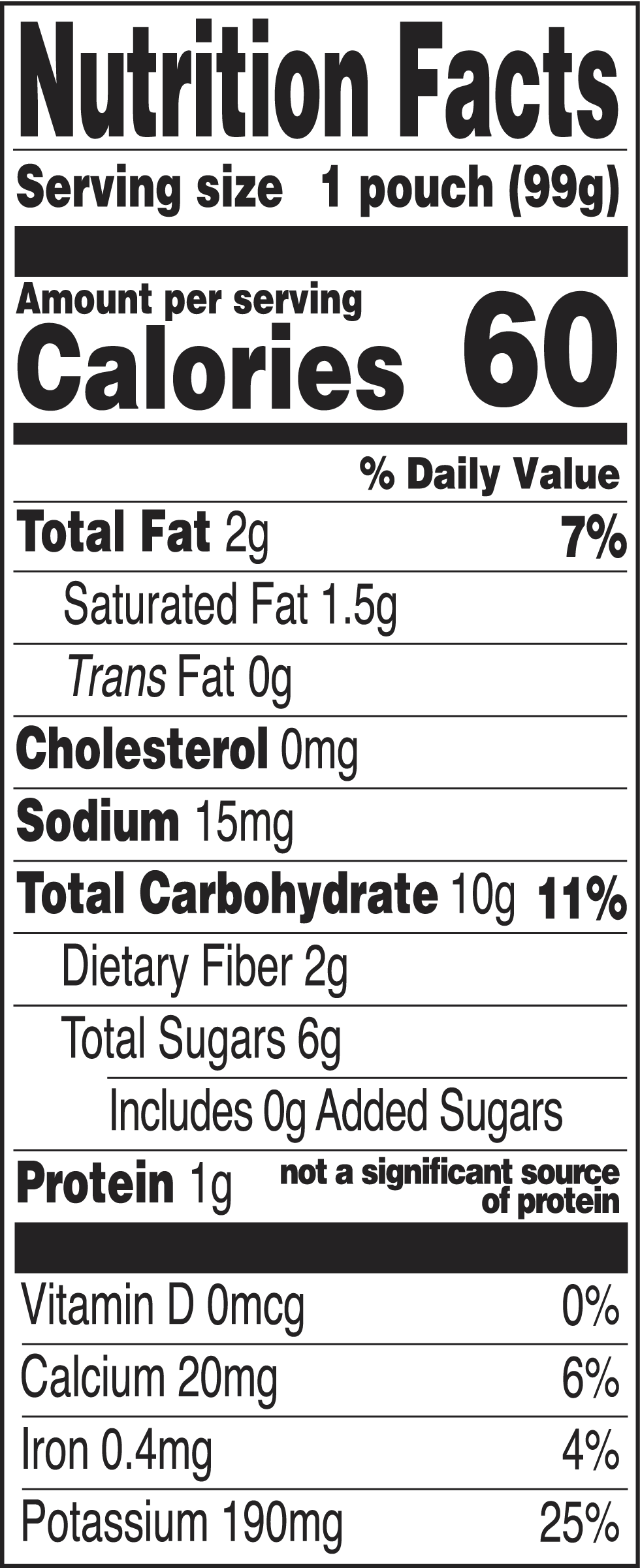 Limited Edition Orange Butternut Swirl Babyblend Nutritional label