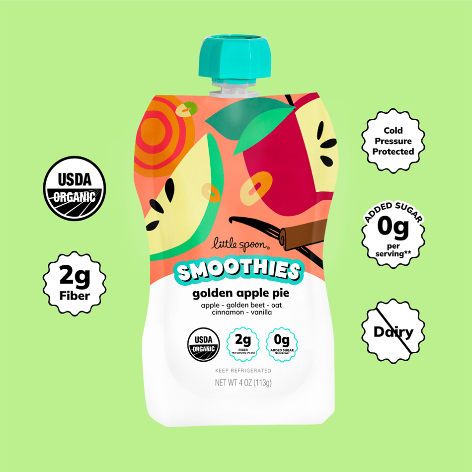 Organic Golden Apple Pie Smoothie with 2 grams of fiber and no added sugar