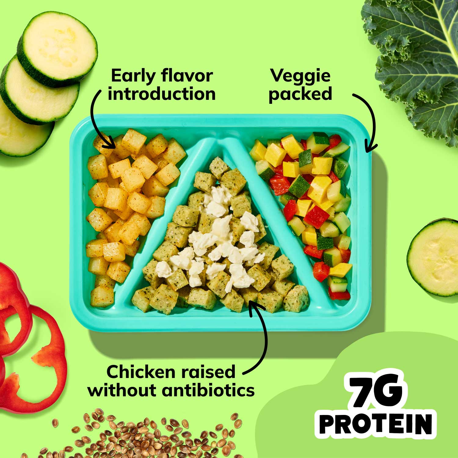 Chicken Gyro Bites Biteable with 7 grams of protein, veggie packed, chicken raised without antibiotics