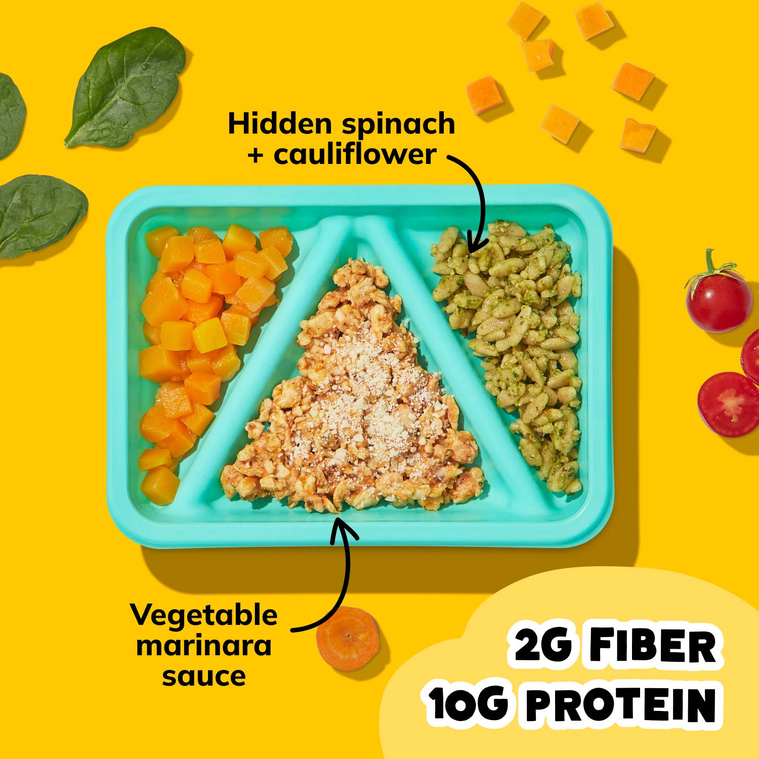 Parmesan Chicken Biteable with 2 grams of fiber, 10 grams of protein and hidden spinach and cauliflower