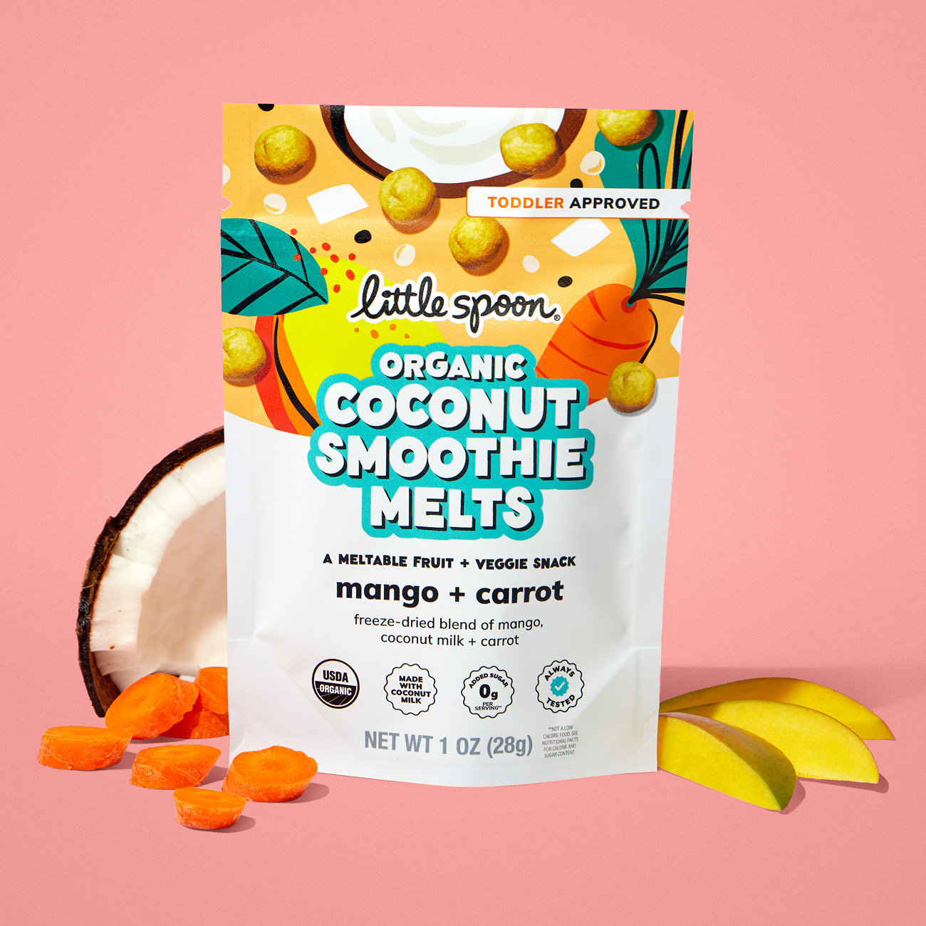 Mango + Carrot Coconut Smoothie Melts with coconut, carrot and mango