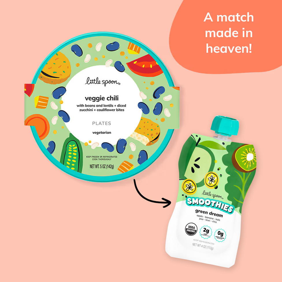 Match made in heaven with the Veggie Chili Plate and the Green Dream smoothie