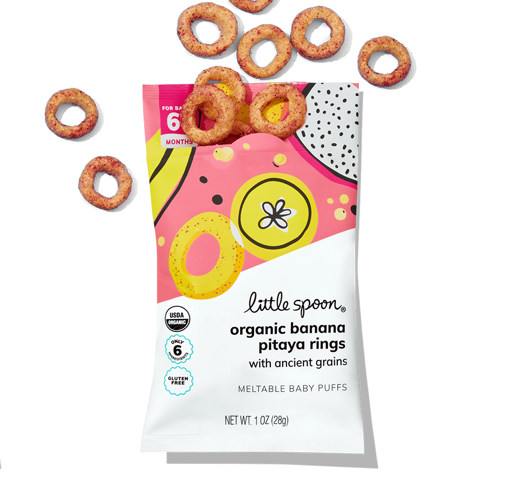 Banana Pitaya Meltable Baby Rings resealable bag