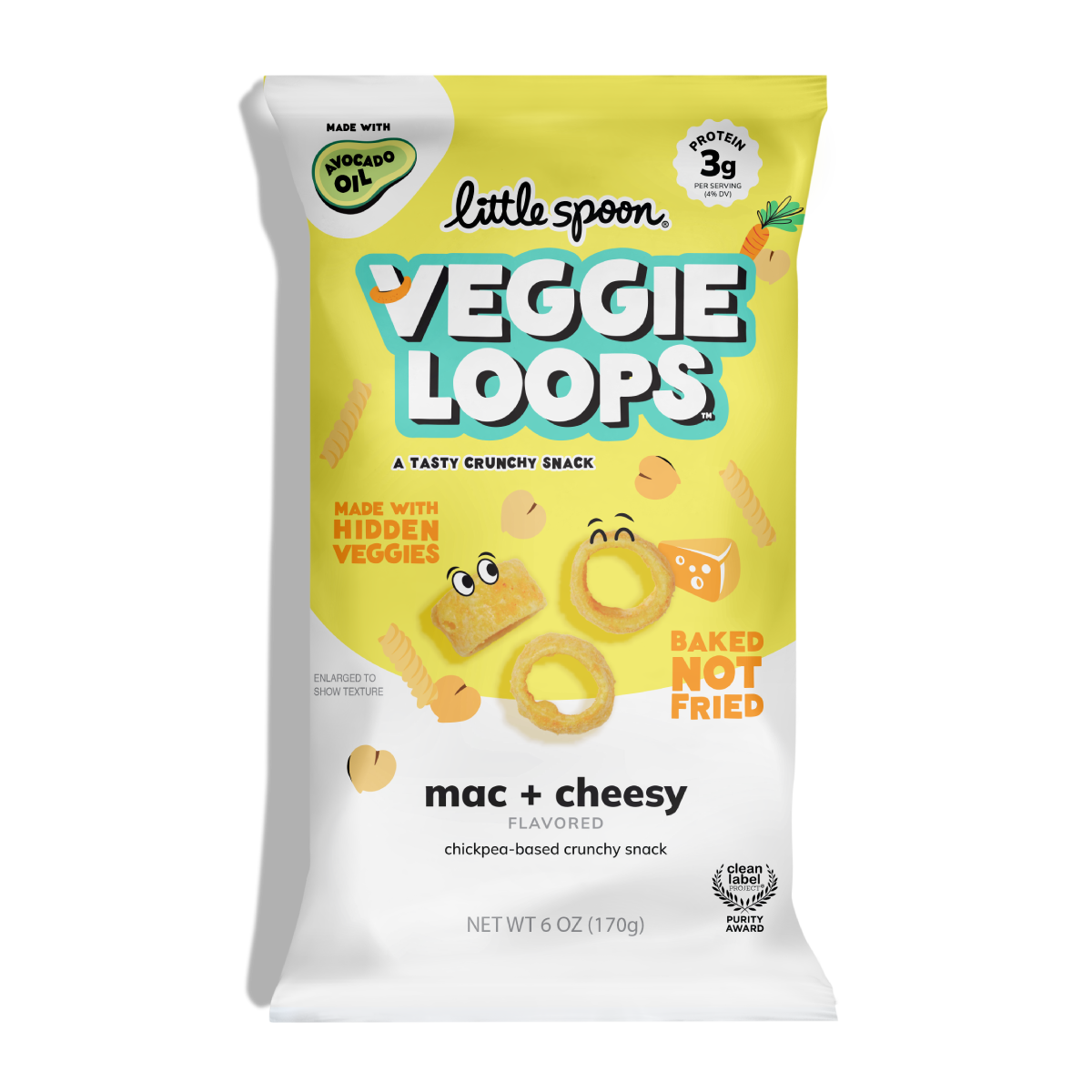 Mac and Cheesy Veggie Loops 6 ounce bag with chickpeas + carrots