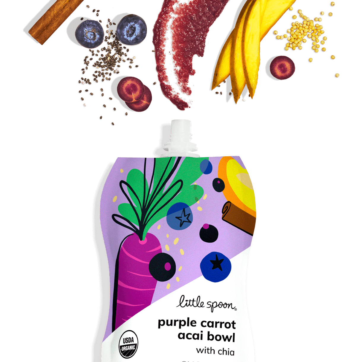 Organic Purple Carrot Acai Bowl Smoothie