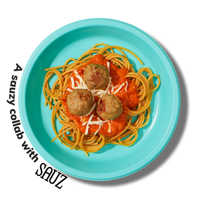 Sauzy Spaghetti and Meatballs Plate, A sauzy collab with Sauz