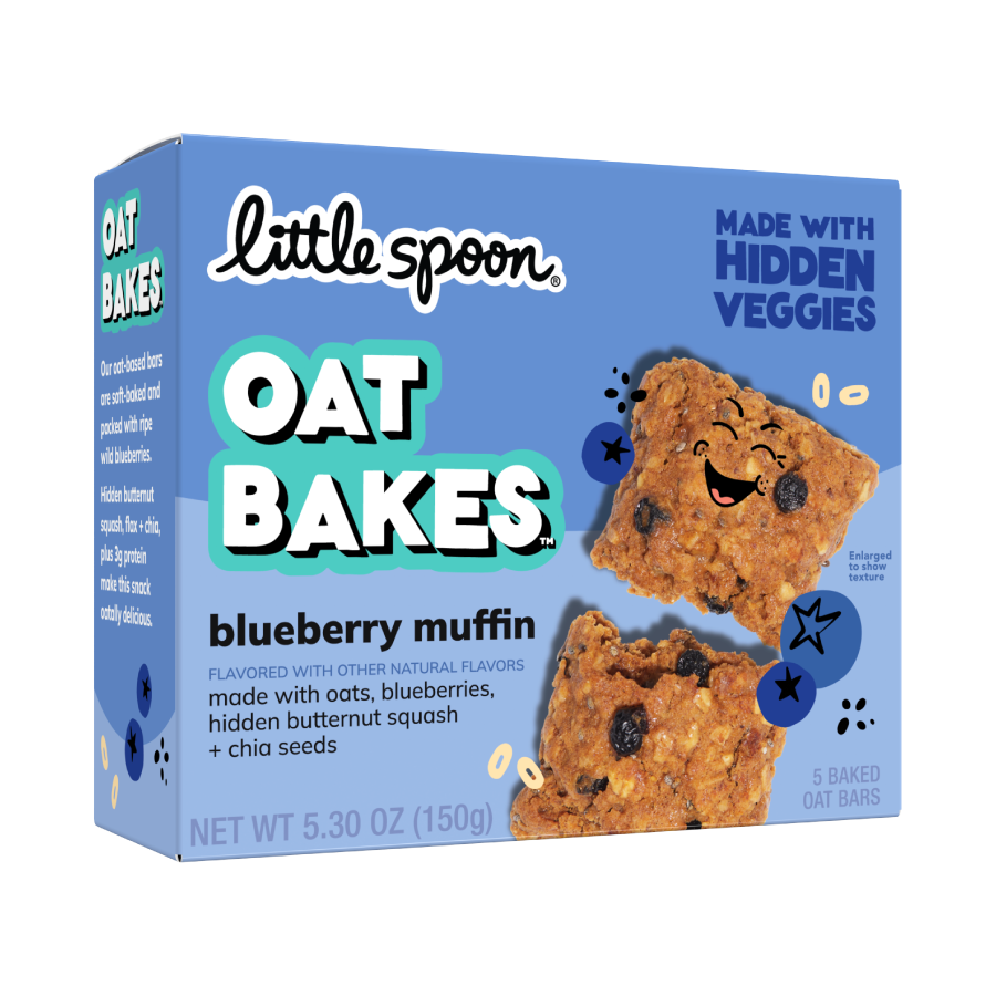 Blueberry Muffin Oat Bakes box of 5 bars made with oats, butternut squash + chia seeds