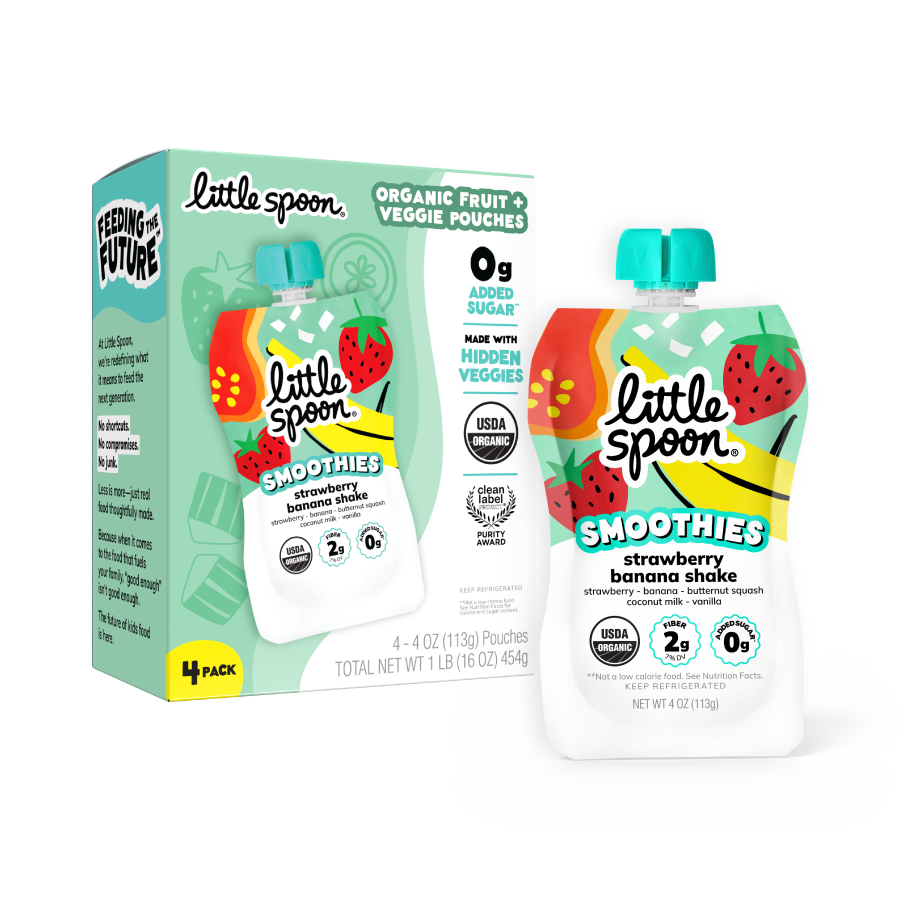 Strawberry Banana Shake–4 count box and smoothie