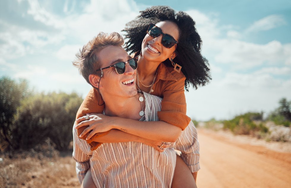 Couple going on a hike