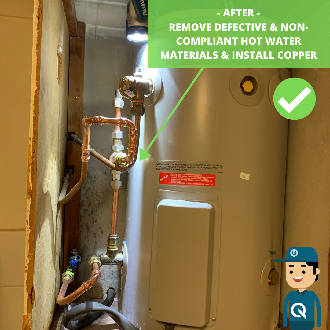 Hot Water System Leaking From Faulty Unlicensed Plumbing Connections