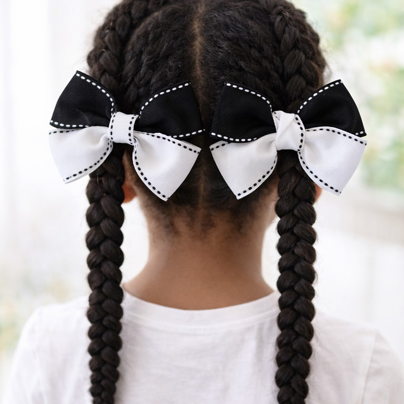 Black and White Pinwheel Bow  3