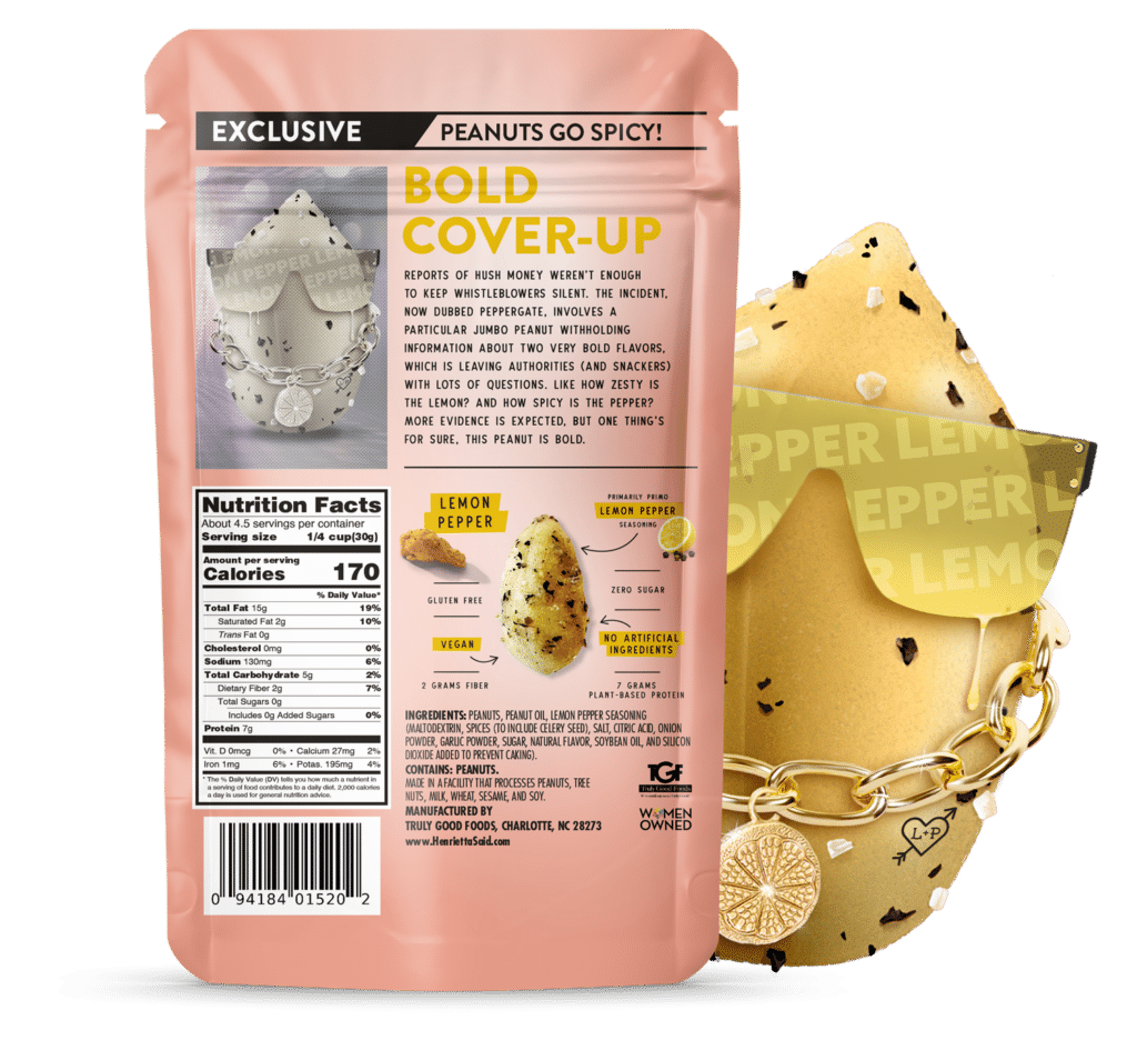 Lemon pepper product packaging back