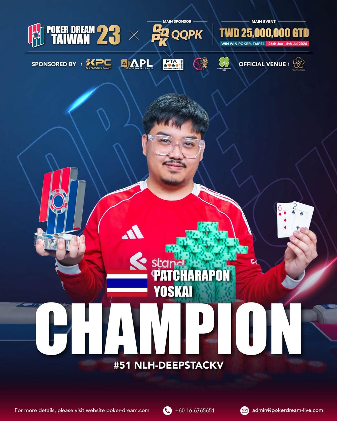 Poker Dream 23 Taiwan, Patcharapon Yoskai