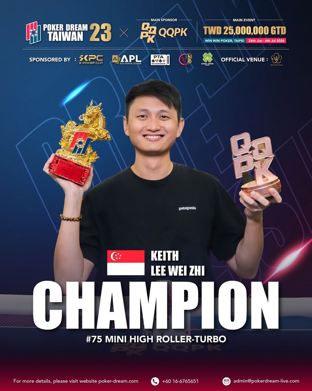 Poker Dream 23 Taiwan, Keith Wei Lee