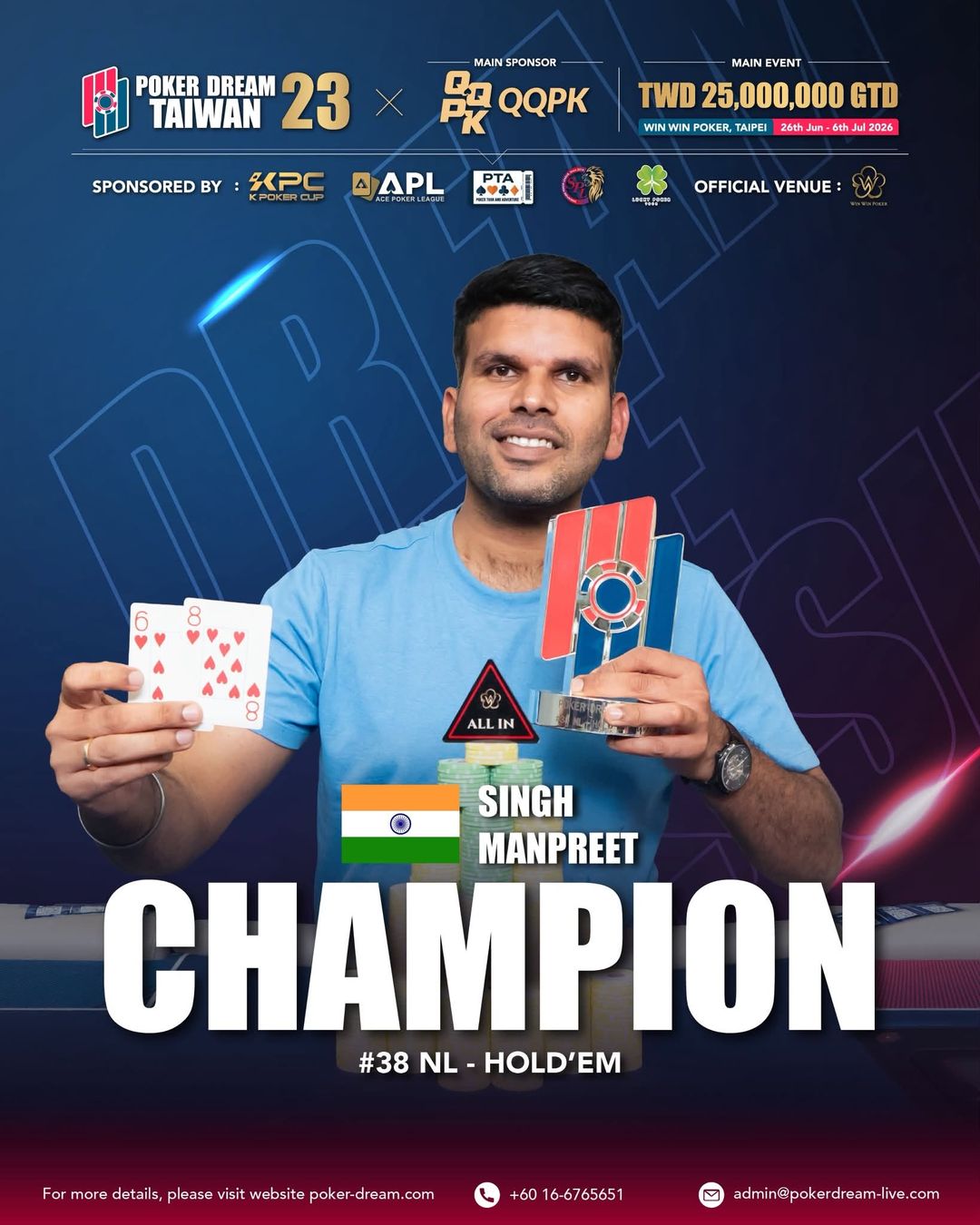 Poker Dream 23 Taiwan, Singh Manpreet