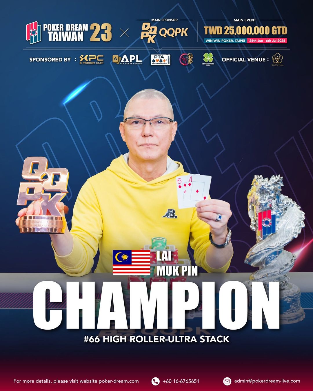 Poker Dream 23 Taiwan, Muk Pin Lai