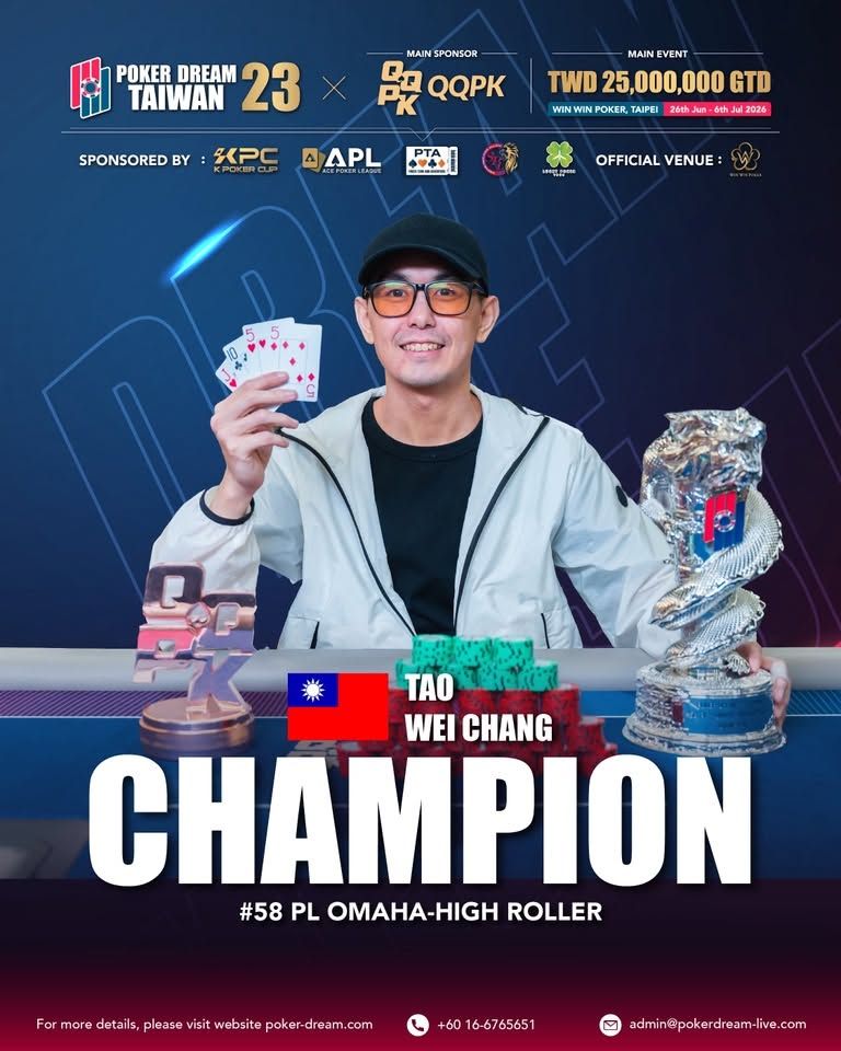 Poker Dream 23 Taiwan, Tao Wei Chang