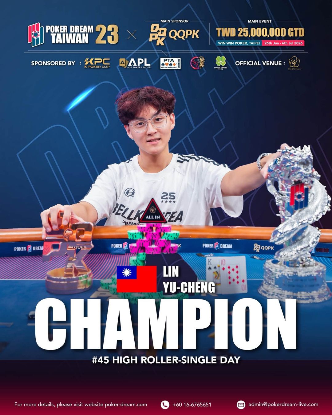Poker Dream 23 Taiwan, Yu Cheng Lin