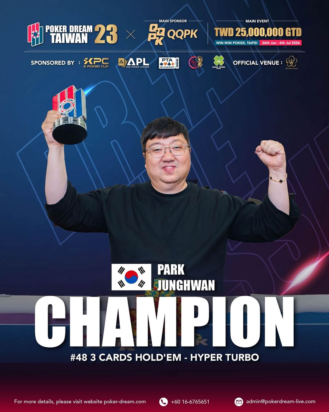 Poker Dream 23 Taiwan, Junghwan Park