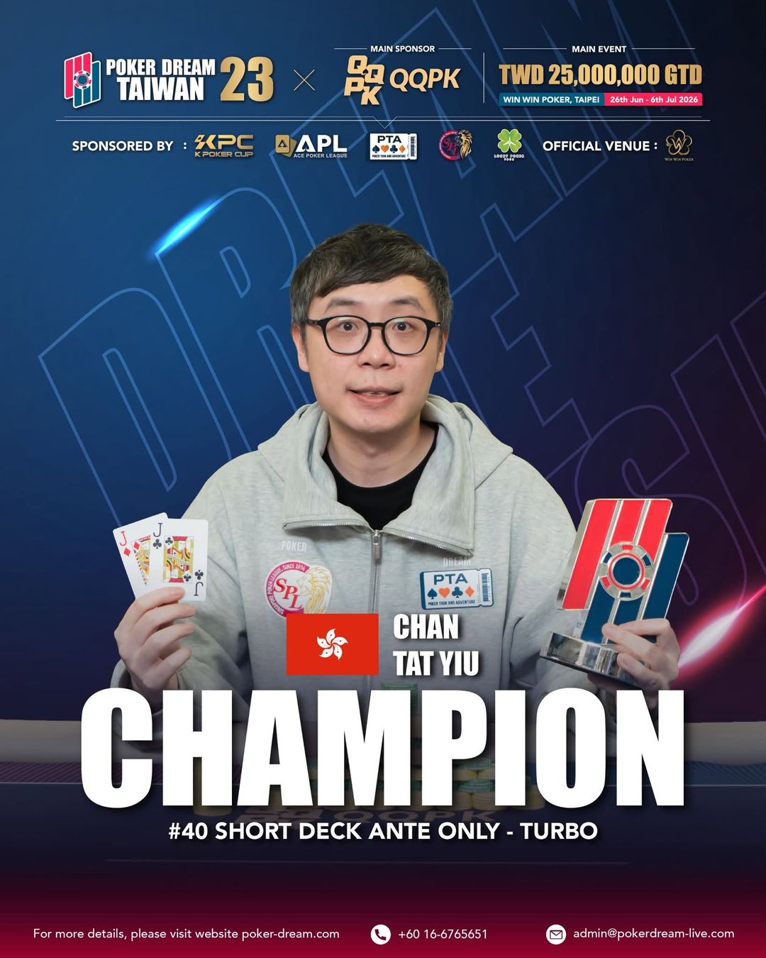 Poker Dream 23 Taiwan, Tat Yiu Chan