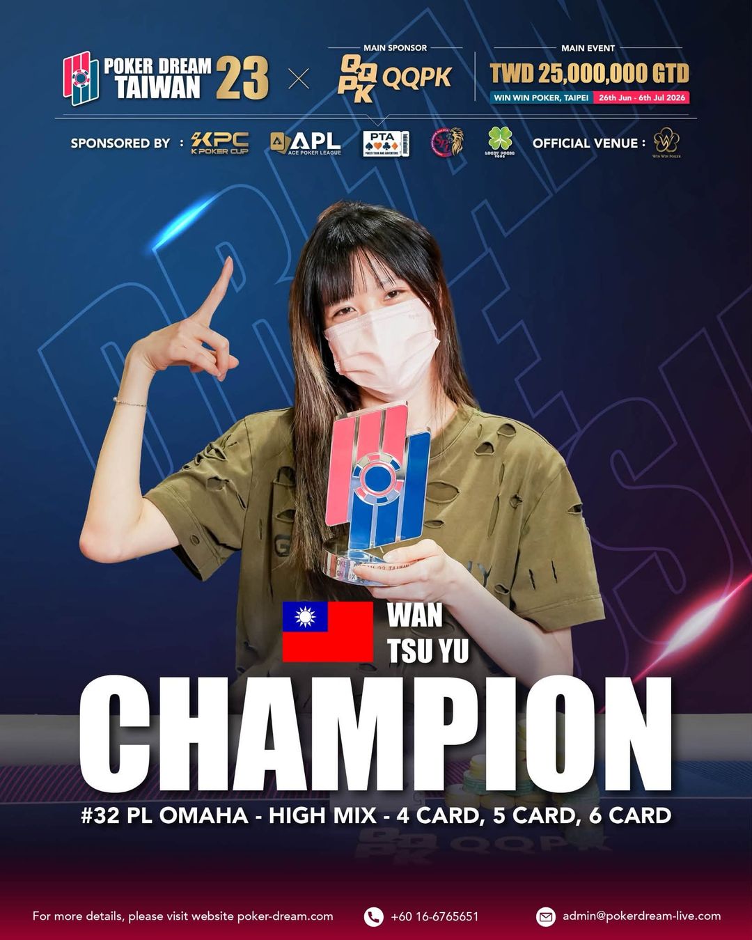 Poker Dream 23 Taiwan, Tsuyu Wan