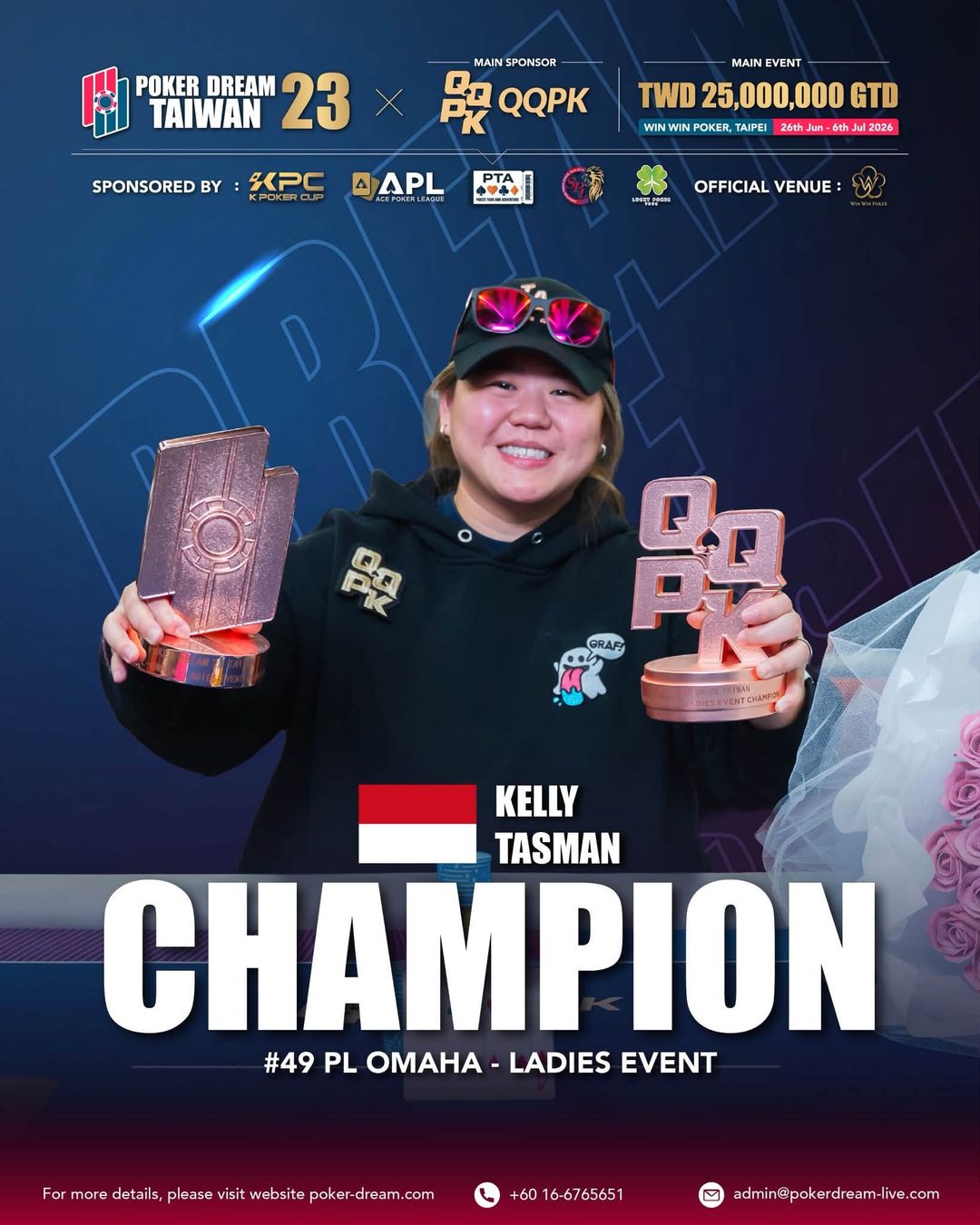Poker Dream 23 Taiwan, Kelly Tasman