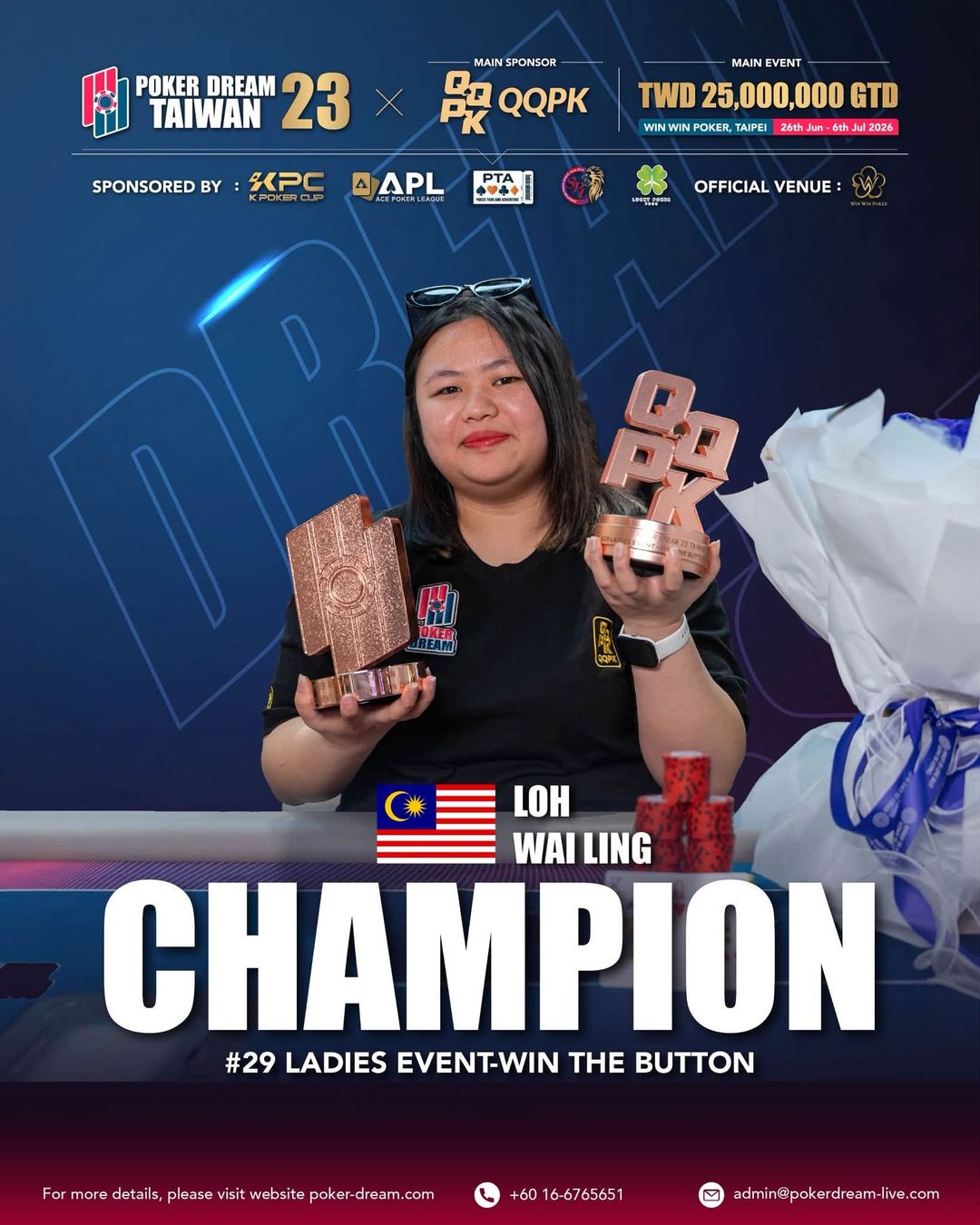 Poker Dream 23 Taiwan, Wai Ling Loh