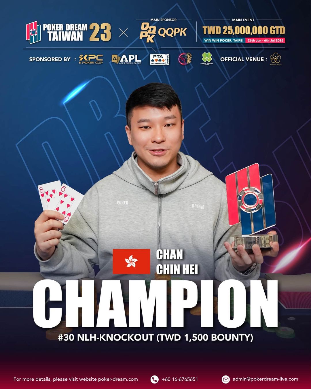 Poker Dream 23 Taiwan, Chin Hei Chan