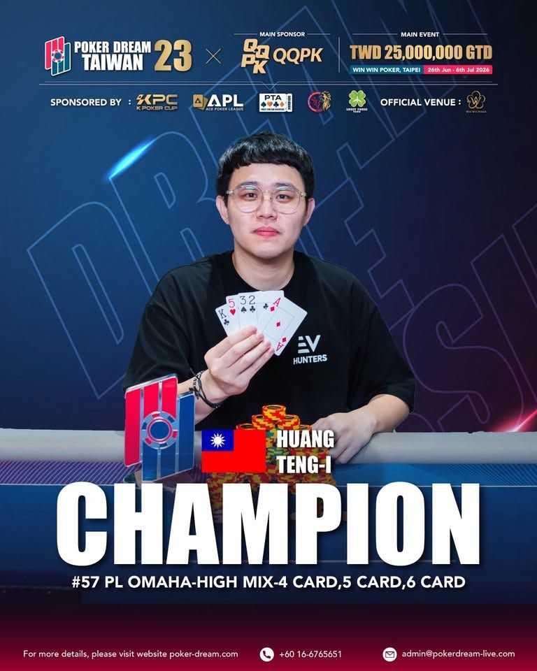 Poker Dream 23 Taiwan, Teng I Huang
