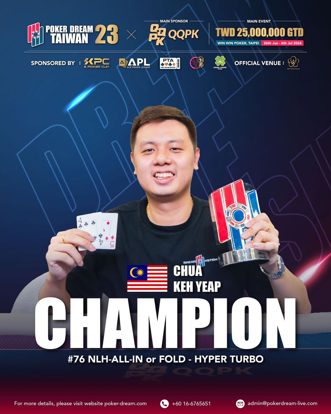Poker Dream 23 Taiwan, Keh Yeap Chua