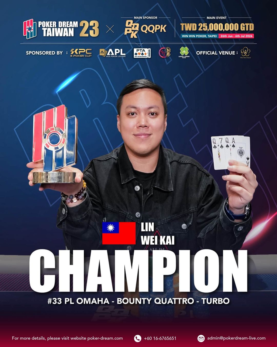 Poker Dream 23 Taiwan, Wei Kai Lin