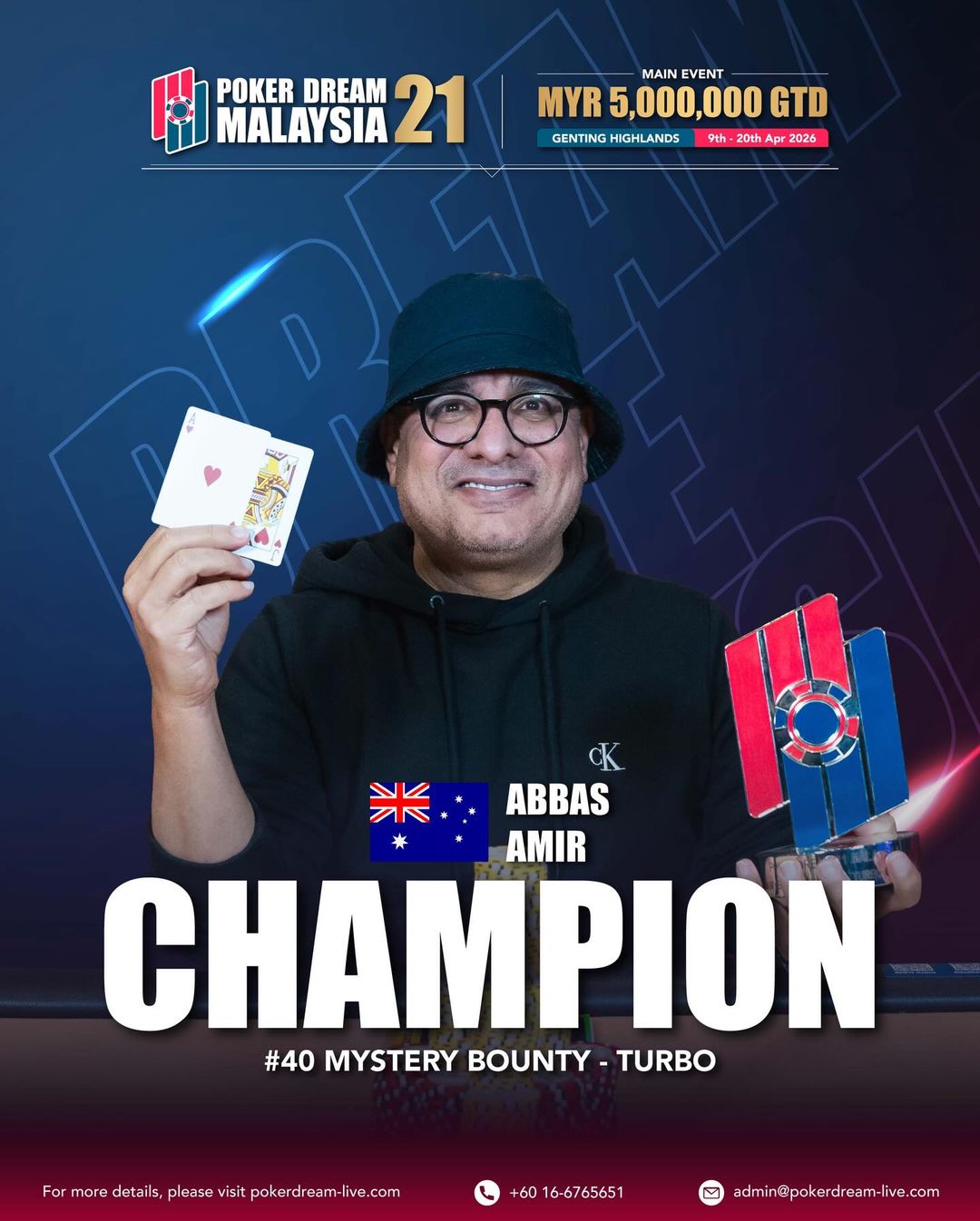 Poker Dream 21 Malaysia, Amir Abbas