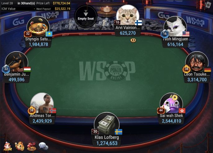 WSOP 40 2500 Pot Limit Omaha final table