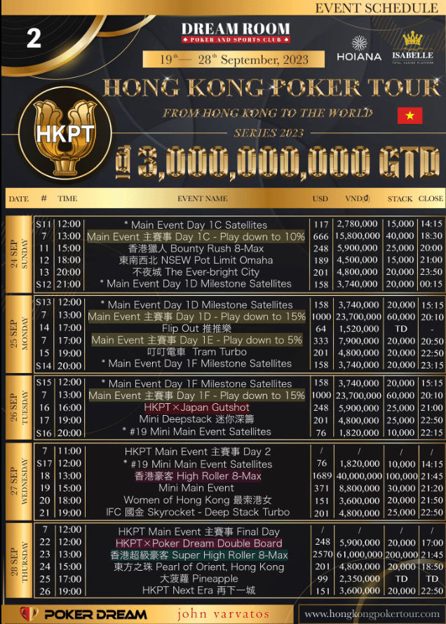 hong kong poker tour sched