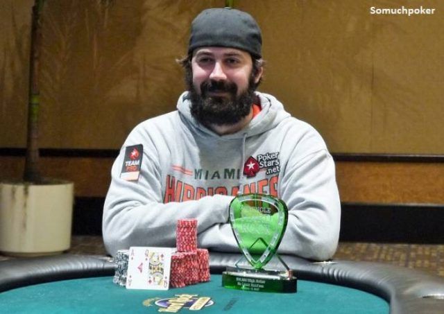 Jason Mercier after winning a game