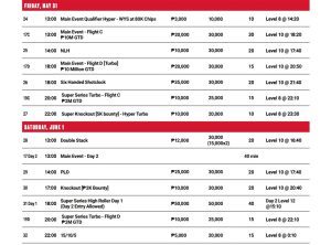 Manila Super Series 20 Schedule