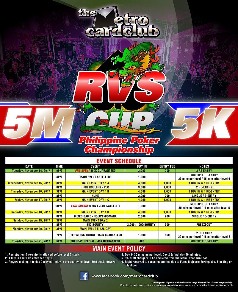 RVS CUP EVENT SCHED