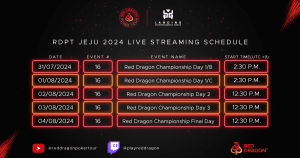 Red Dragon Poker Tour Live Streaming Schedule