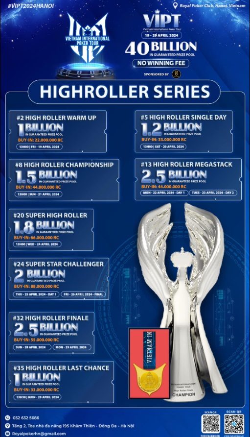 VIPT High Roller Schedule